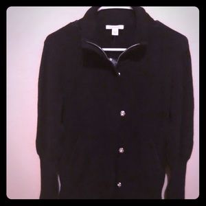Boston Proper zip-up & button up sweater, size S